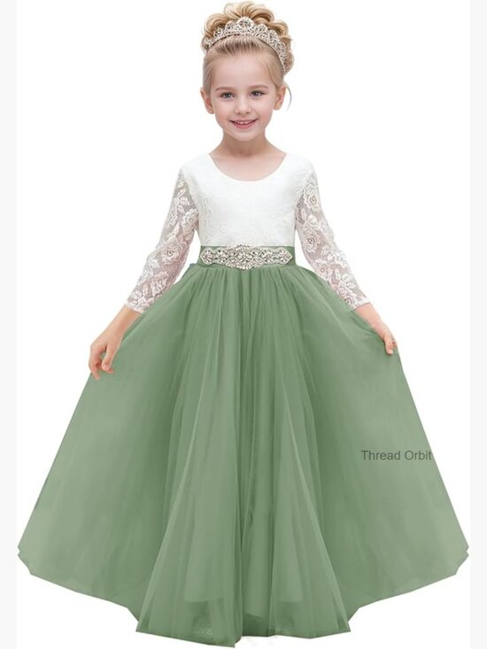 Other - Lace V-Back Flower Girl Tutu Princess Party Dress with Satin Sash